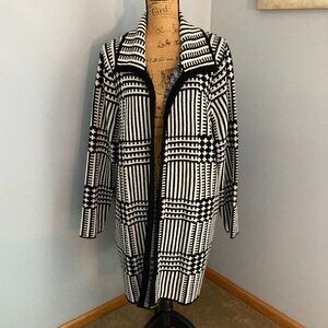 Cable & Gauge Black and White Sweater Coat Women Size 1X